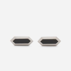 LANVIN LABEL TWO-TONE CUFFLINKS