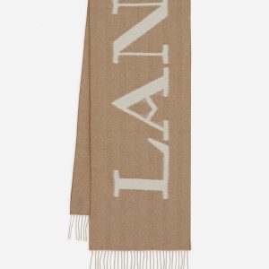 LANVIN SIGNATURE FRINGED WOOL SCARF