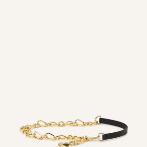 CATCH BY LANVIN LEATHER AND METAL CHAIN BELT