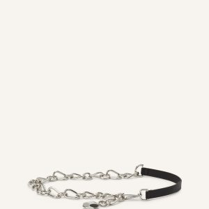 CATCH BY LANVIN LEATHER AND METAL CHAIN BELT