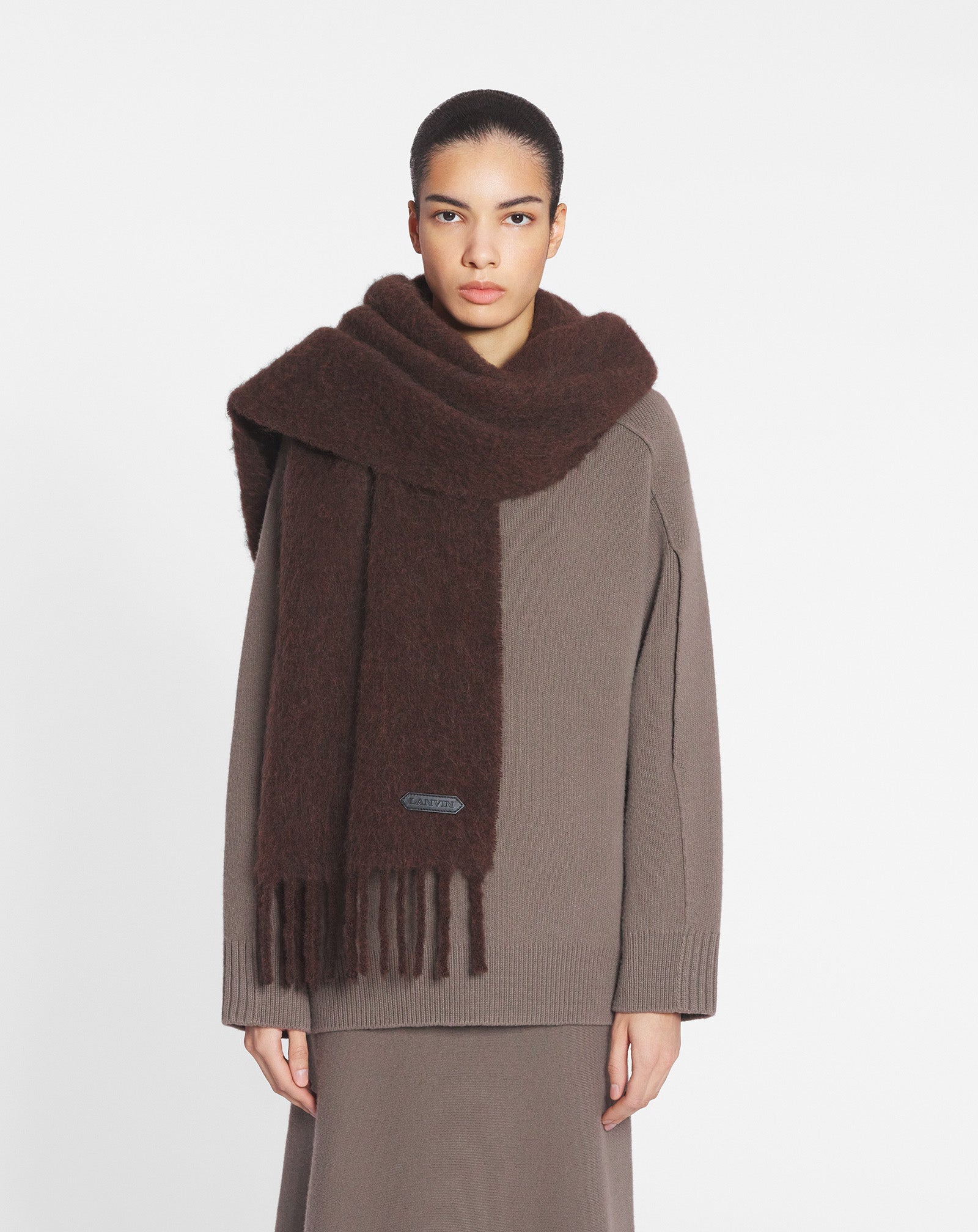 LANVIN FRINGED SCARF IN WOOL - Image 2