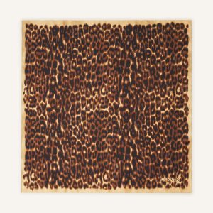 LEOPARD PRINT SILK SCARF