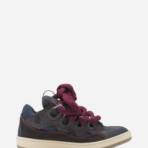 CURB SNEAKERS IN LEATHER WITH SNAKE LACES