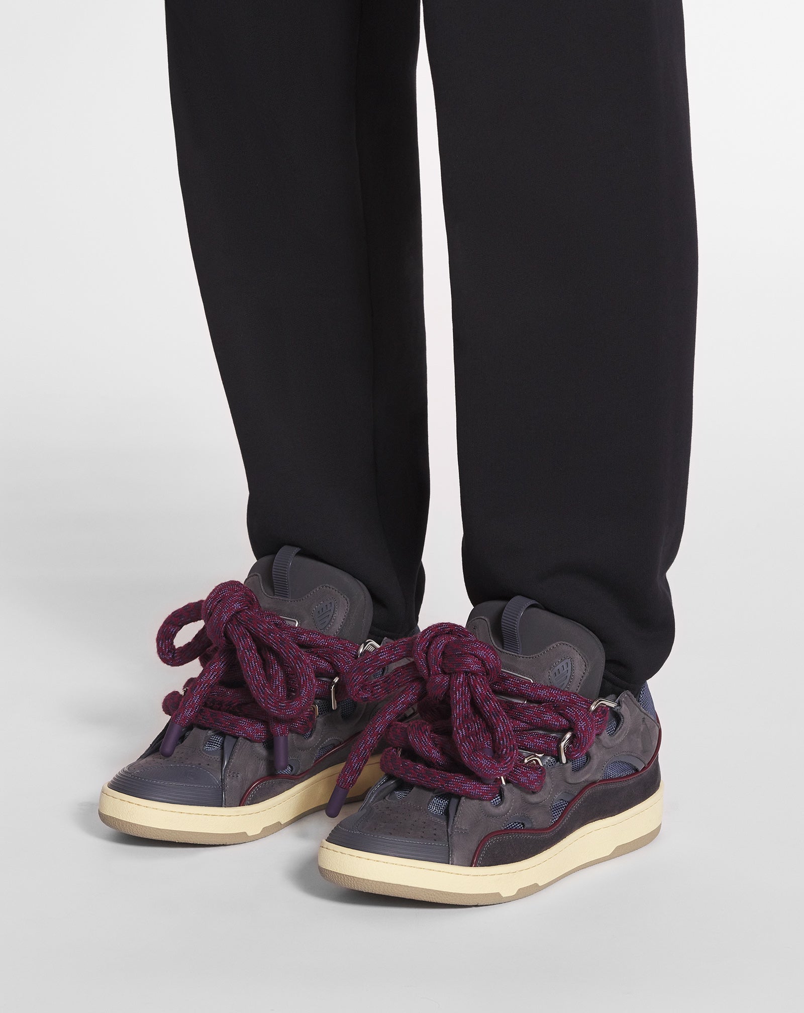 CURB SNEAKERS IN LEATHER WITH SNAKE LACES - Image 6