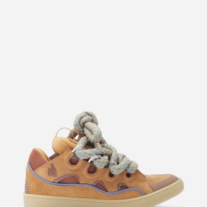 CURB SNEAKERS IN LEATHER WITH SNAKE LACES