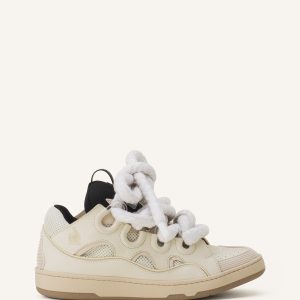 CURB SNEAKERS IN LEATHER WITH SNAKE LACES