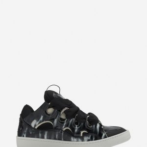 CURB LEATHER SNEAKERS WITH SPARKLES