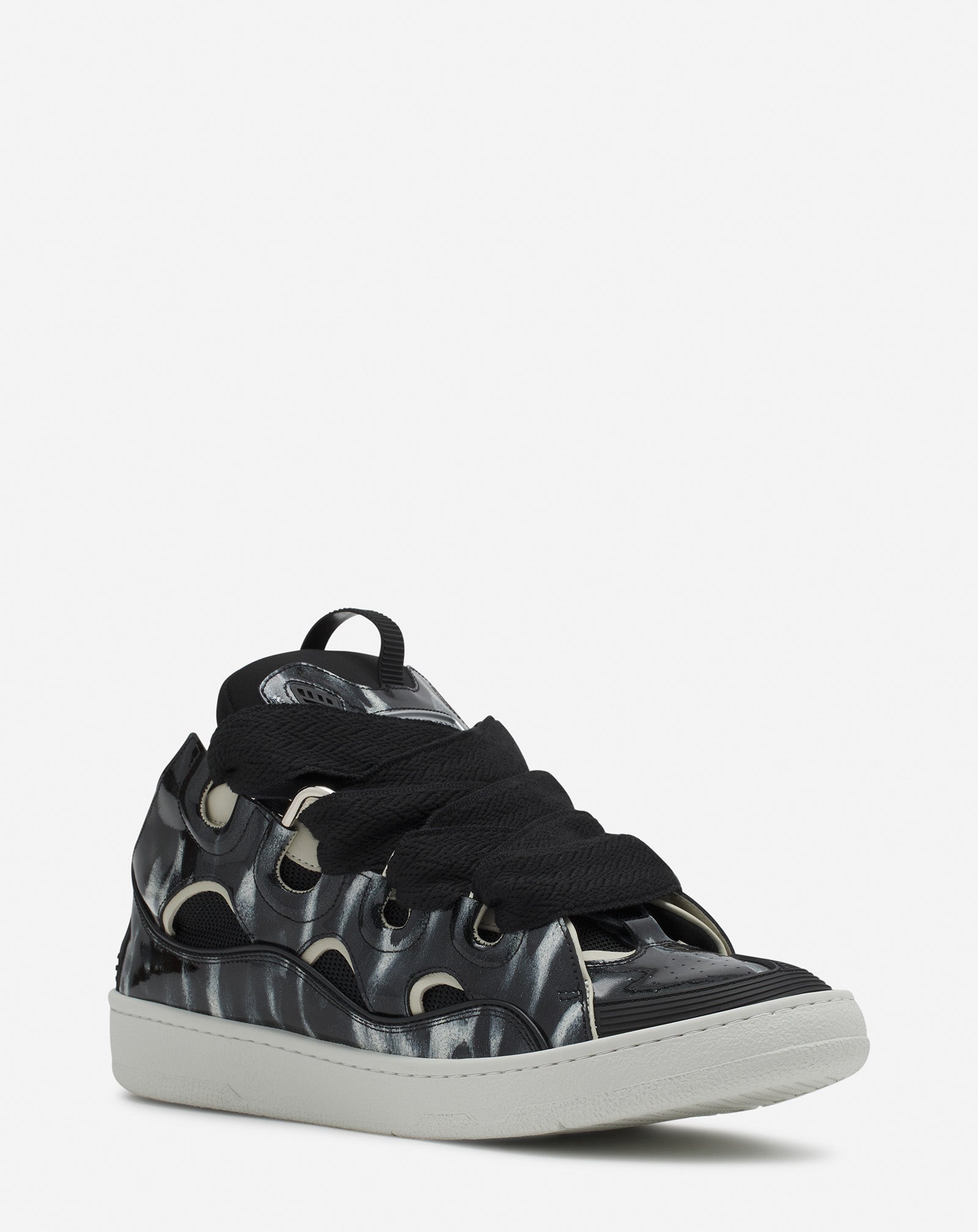 CURB LEATHER SNEAKERS WITH SPARKLES - Image 2
