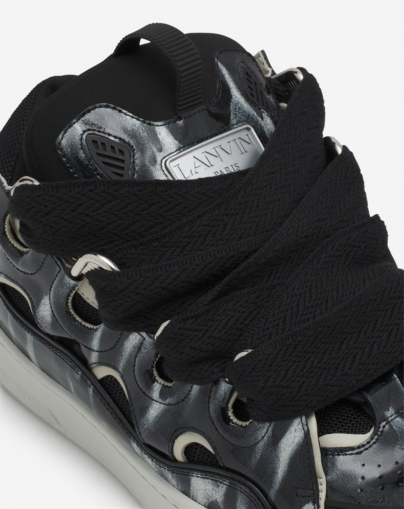 CURB LEATHER SNEAKERS WITH SPARKLES - Image 5