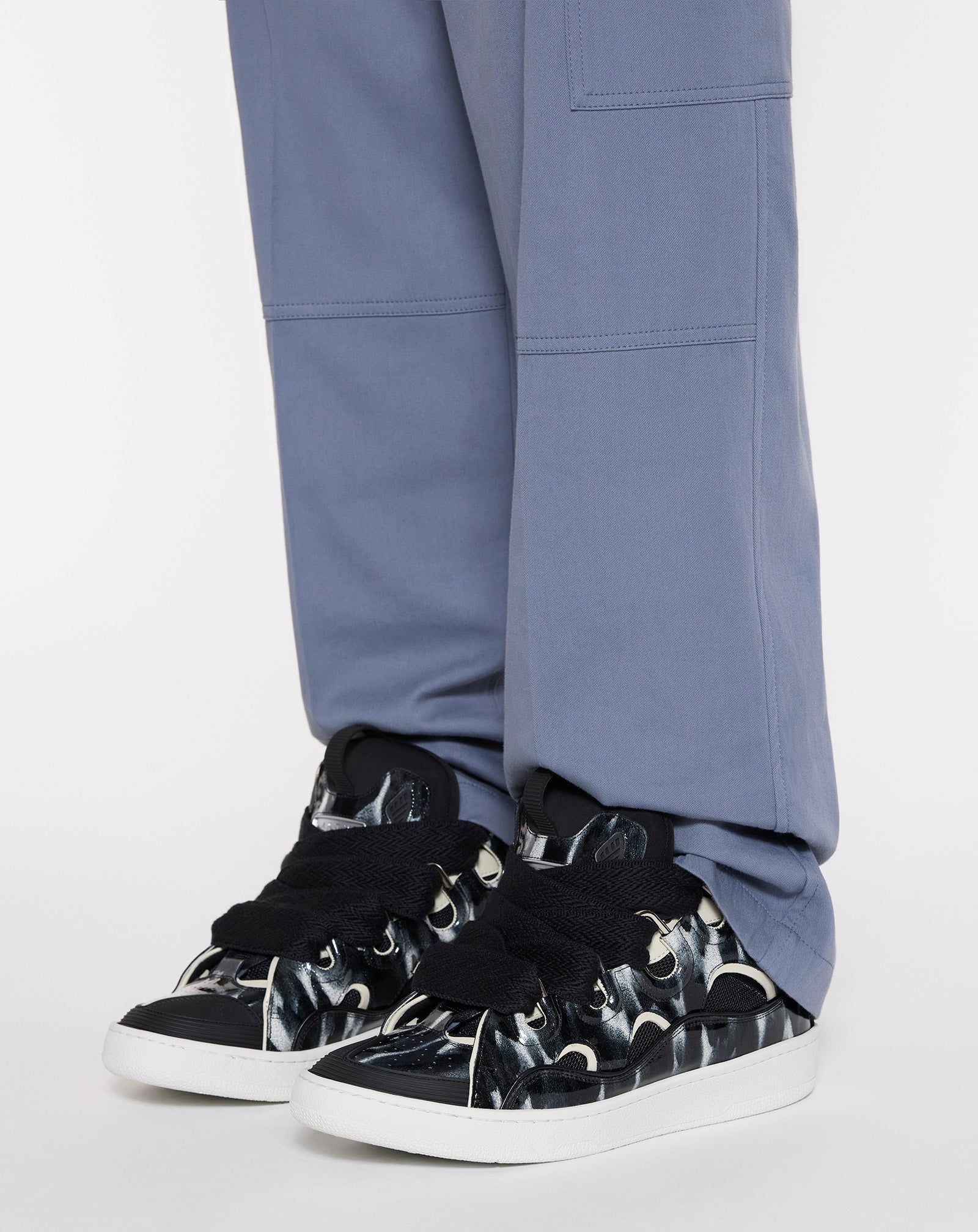 CURB LEATHER SNEAKERS WITH SPARKLES - Image 8