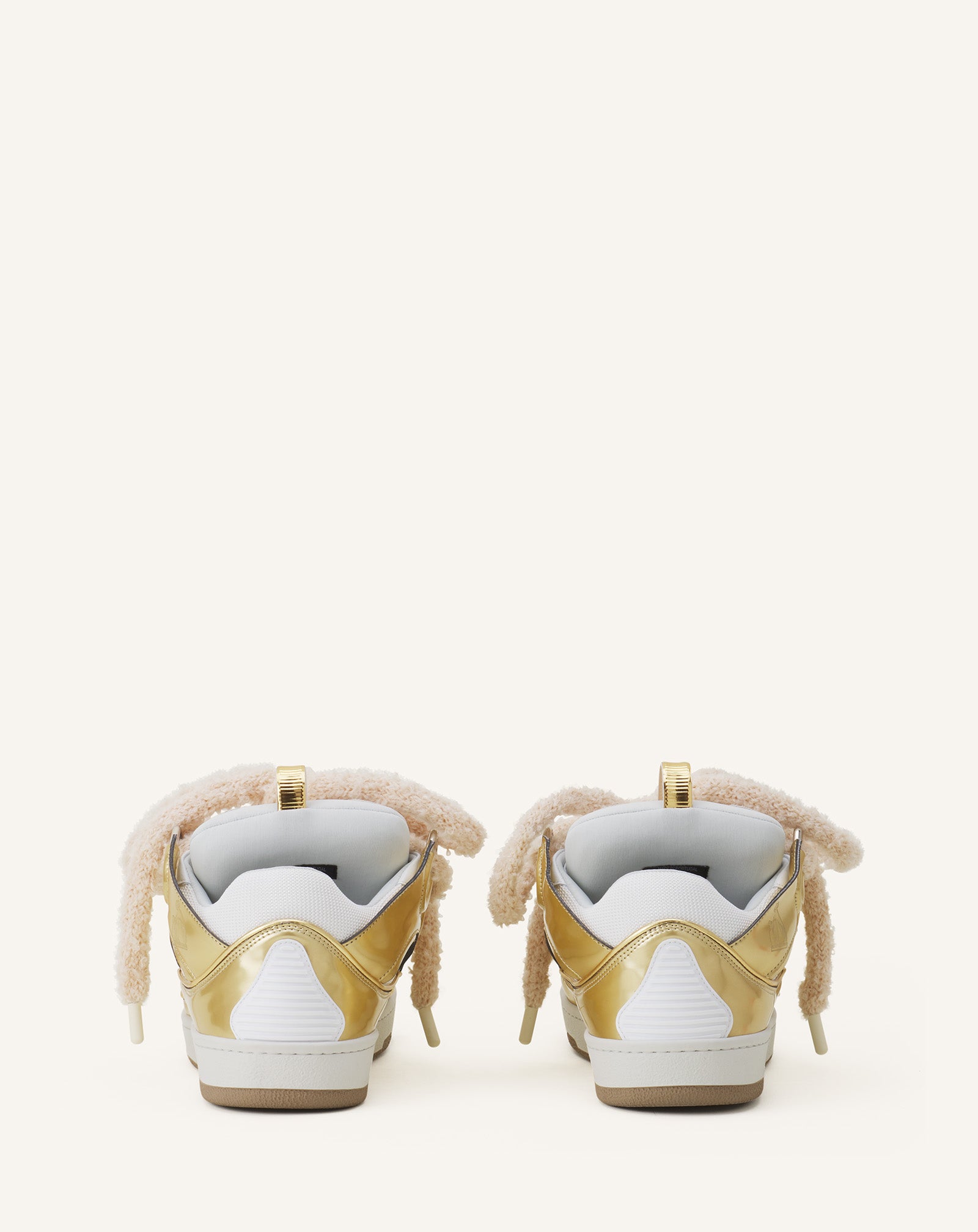 CURB METALLIC LEATHER SNEAKERS WITH MESH LACES - Image 3