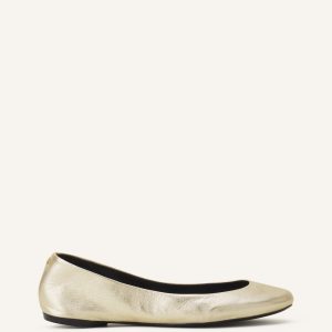 THE BALLERINA FLAT IN METALLIC LEATHER