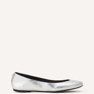 THE BALLERINA FLAT IN METALLIC LEATHER