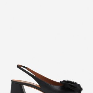 LEATHER HEELED SLINGBACK BALLERINA