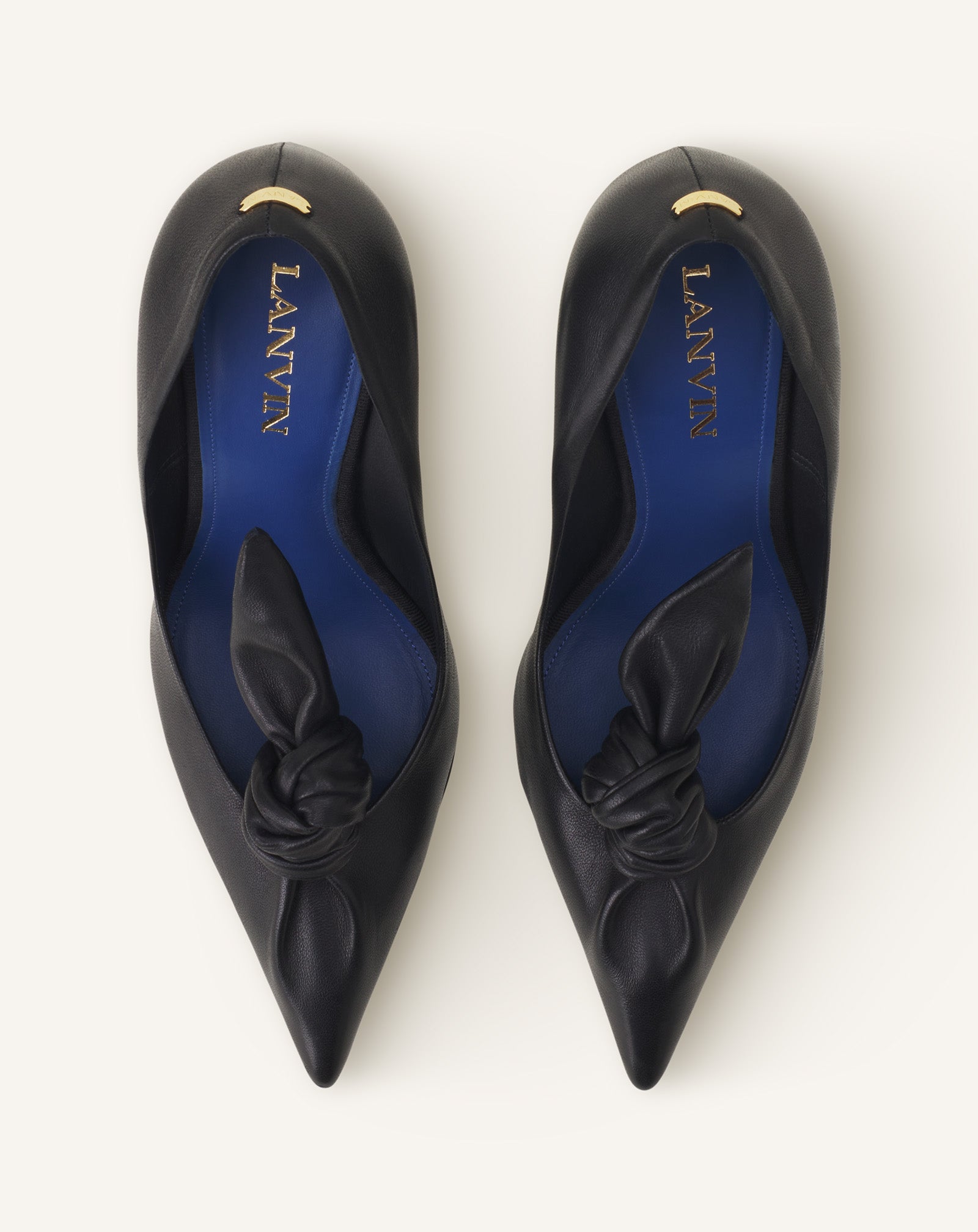 MIDNIGHT STEP LEATHER BOW PUMP - Image 4