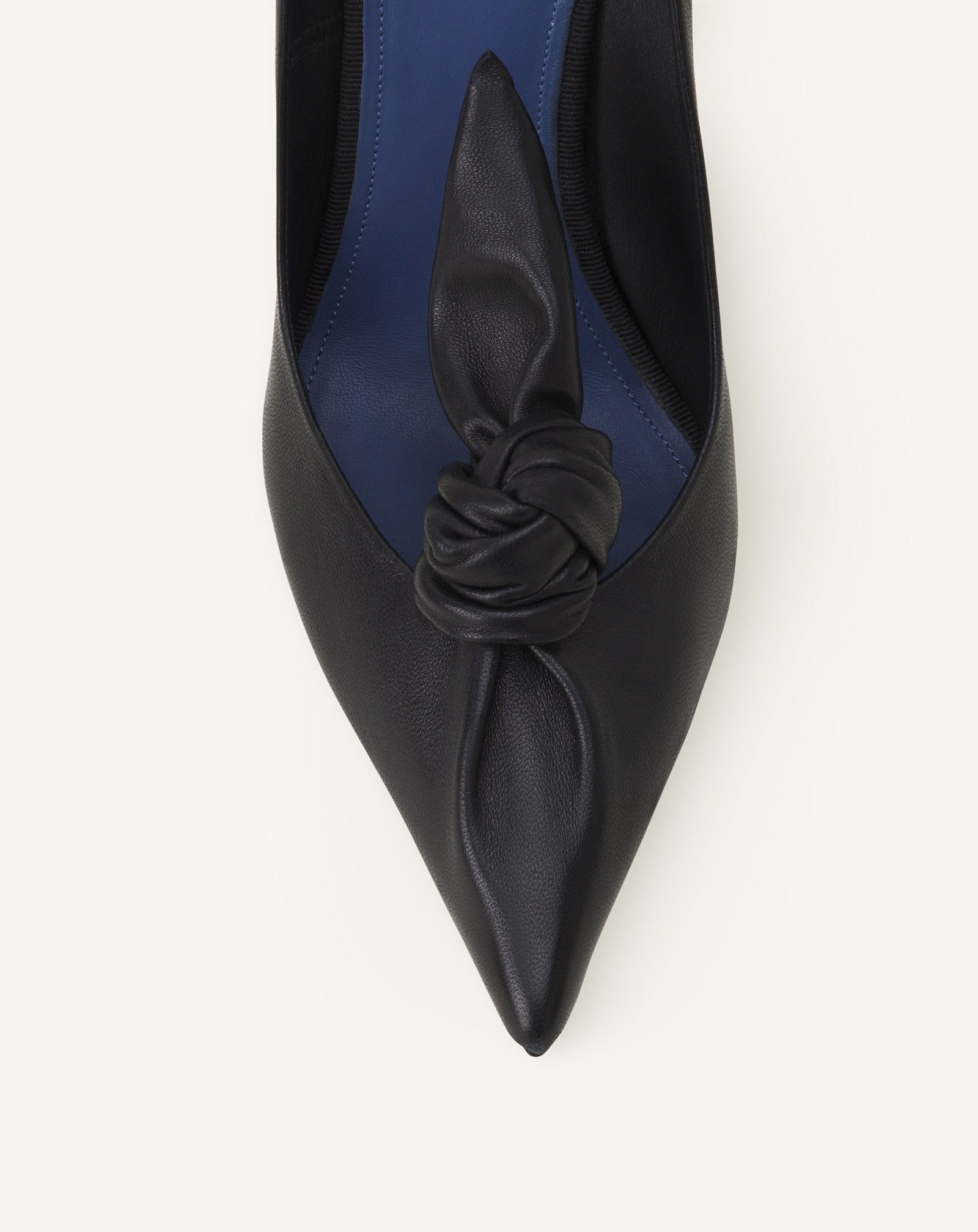 MIDNIGHT STEP LEATHER BOW PUMP - Image 5