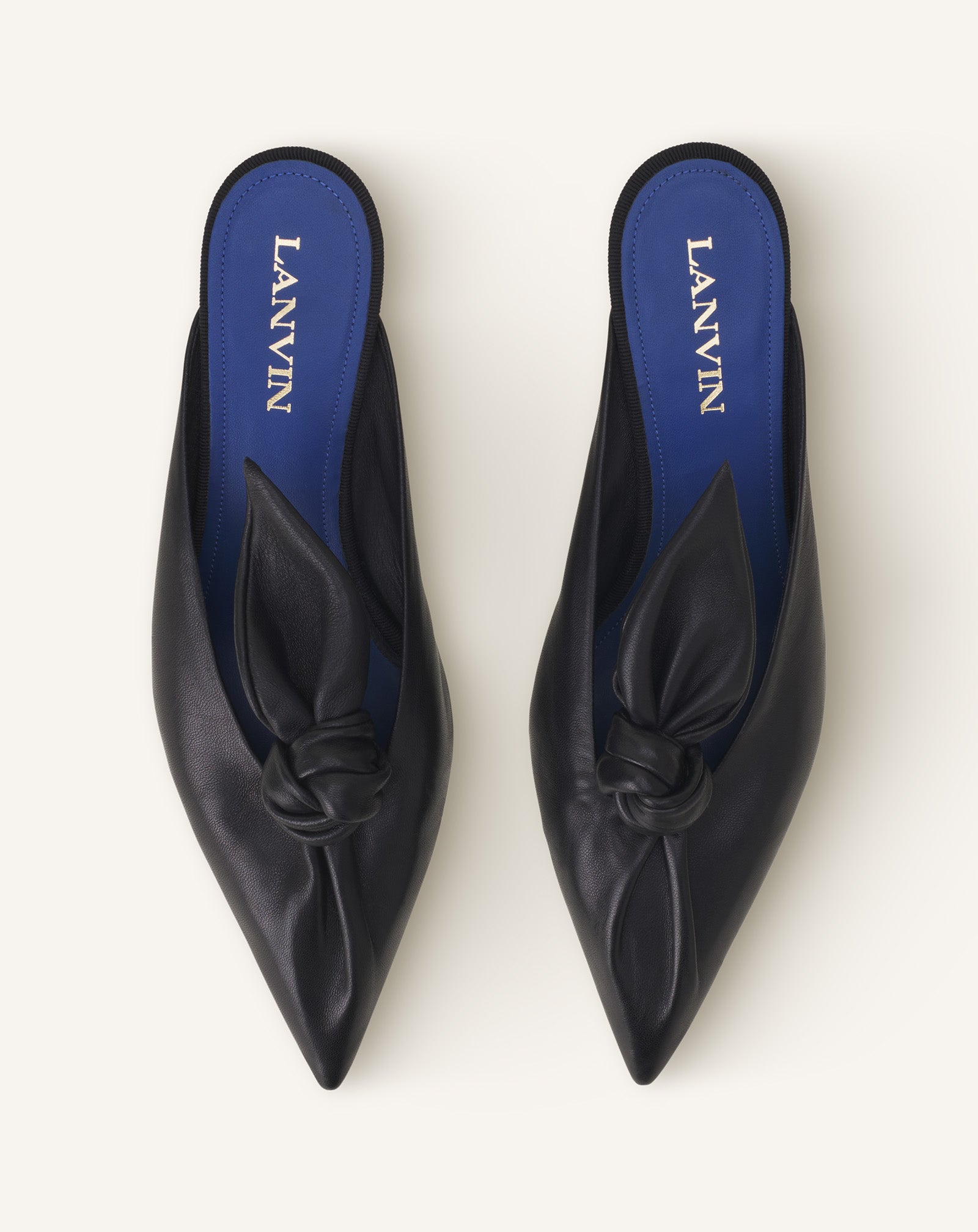 MIDNIGHT STEP BOW LEATHER MULE WITH HEEL - Image 4