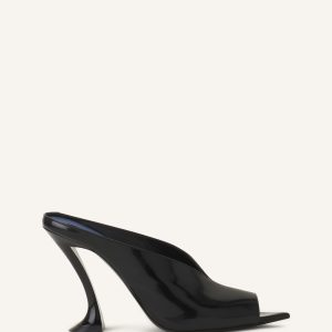 MIDNIGHT STEP MULE IN PATENT LEATHER