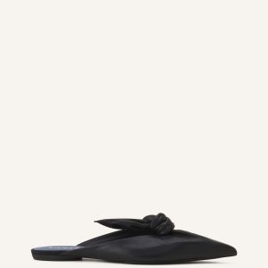 MIDNIGHT STEP LEATHER BOW MULE