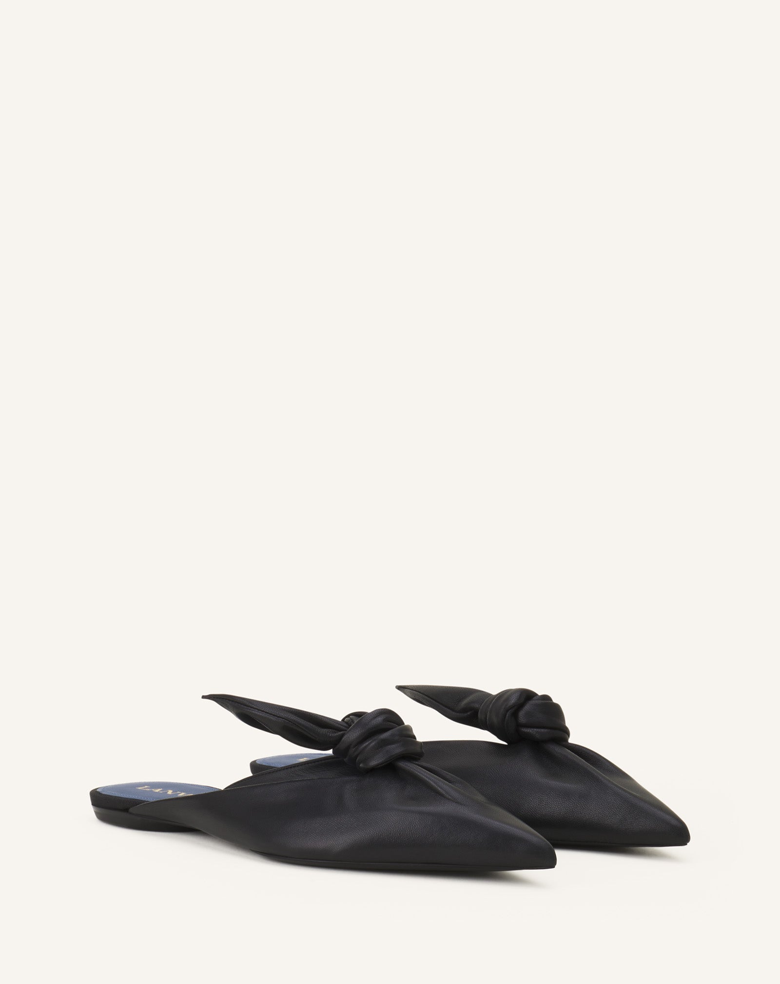 MIDNIGHT STEP LEATHER BOW MULE - Image 2