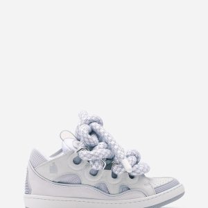 CURB SNEAKERS IN LEATHER WITH SNAKE LACES