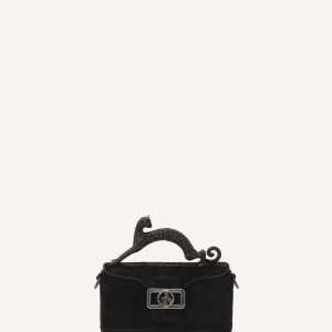 PENCIL CAT NANO LEATHER BAG WITH PONY EFFECT AND RHINESTONES