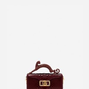 PENCIL CAT PYTHON AND RHINESTONE BAG