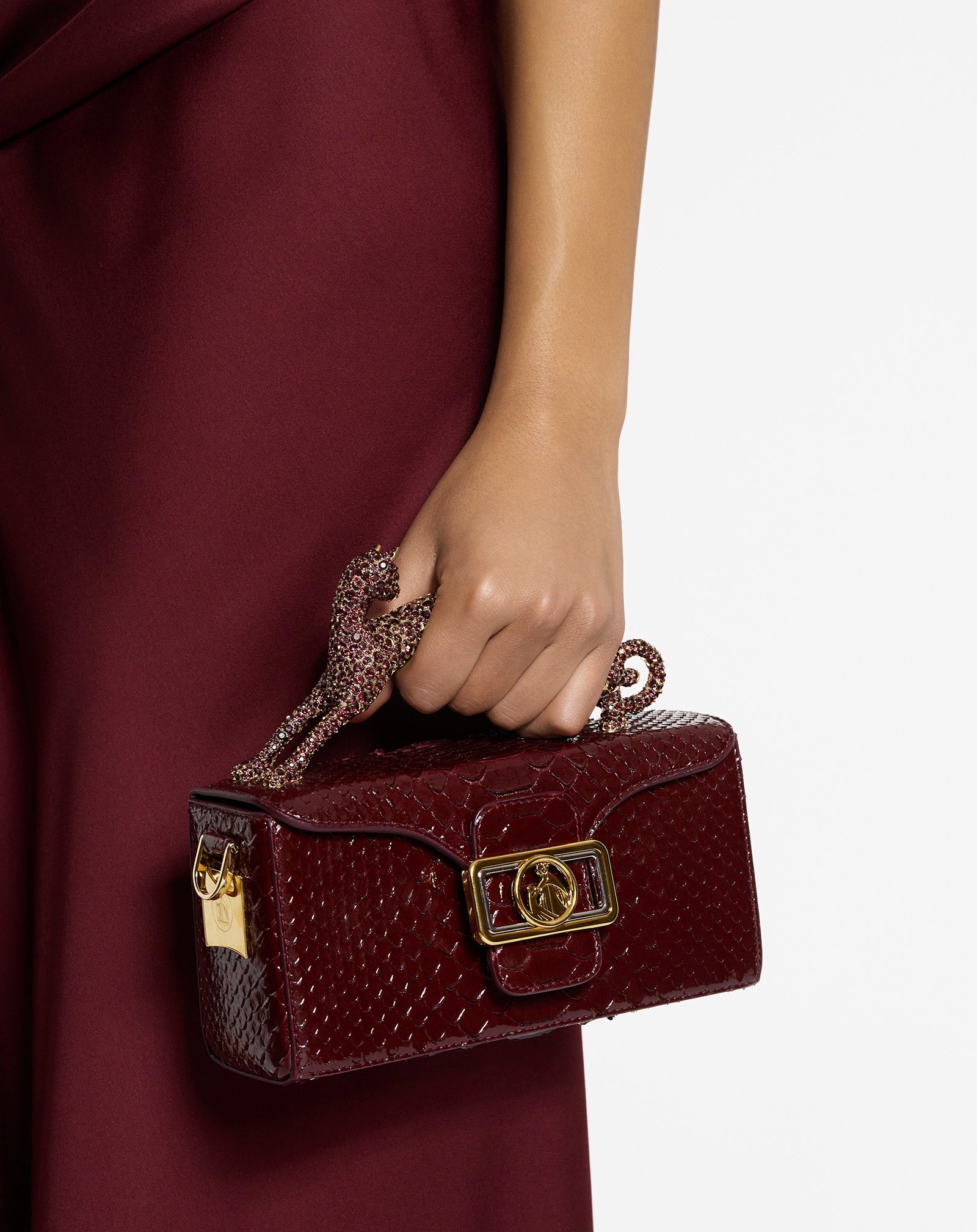 PENCIL CAT PYTHON AND RHINESTONE BAG - Image 2