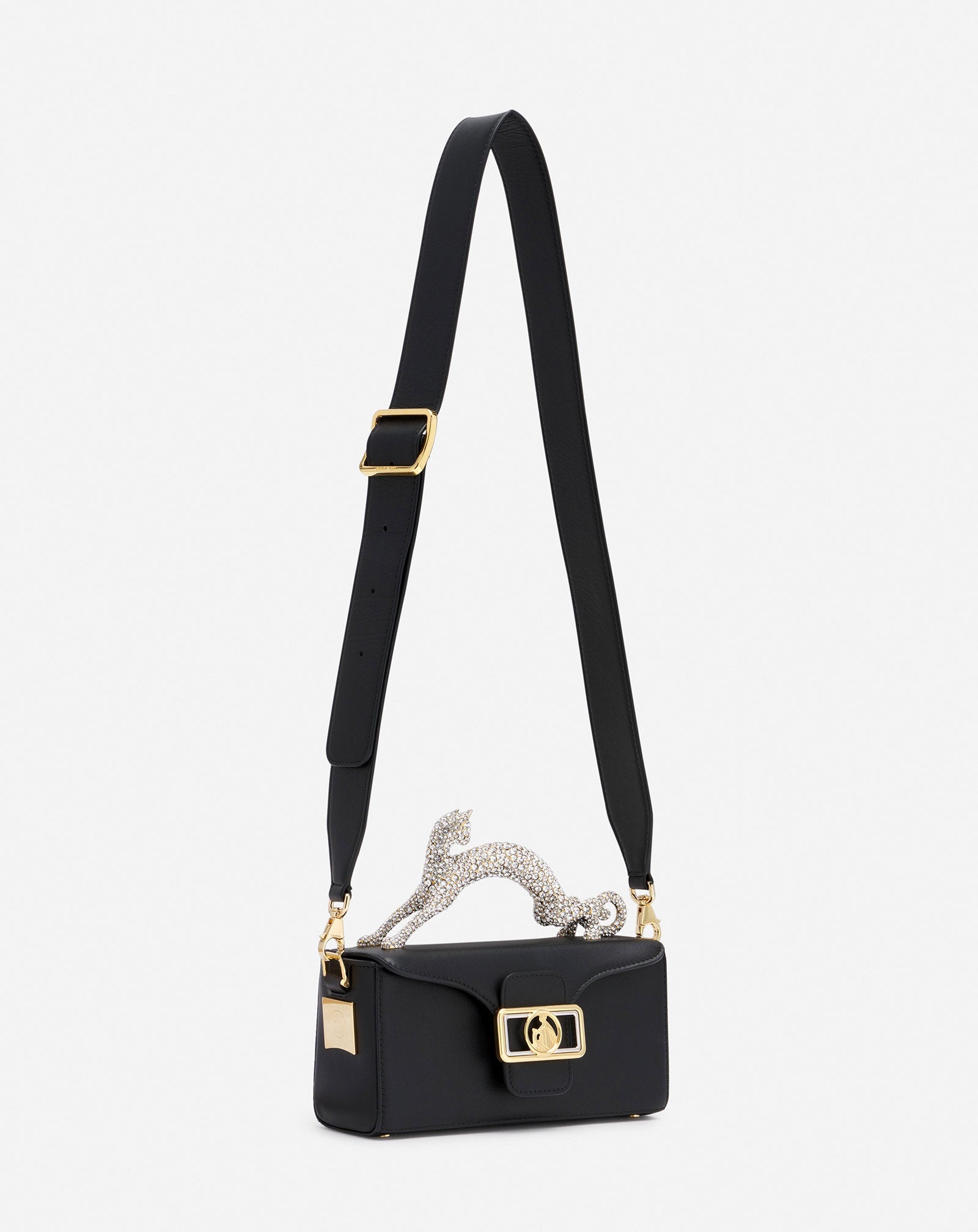 NANO PENCIL CAT BAG IN LEATHER AND RHINESTONE - Image 3