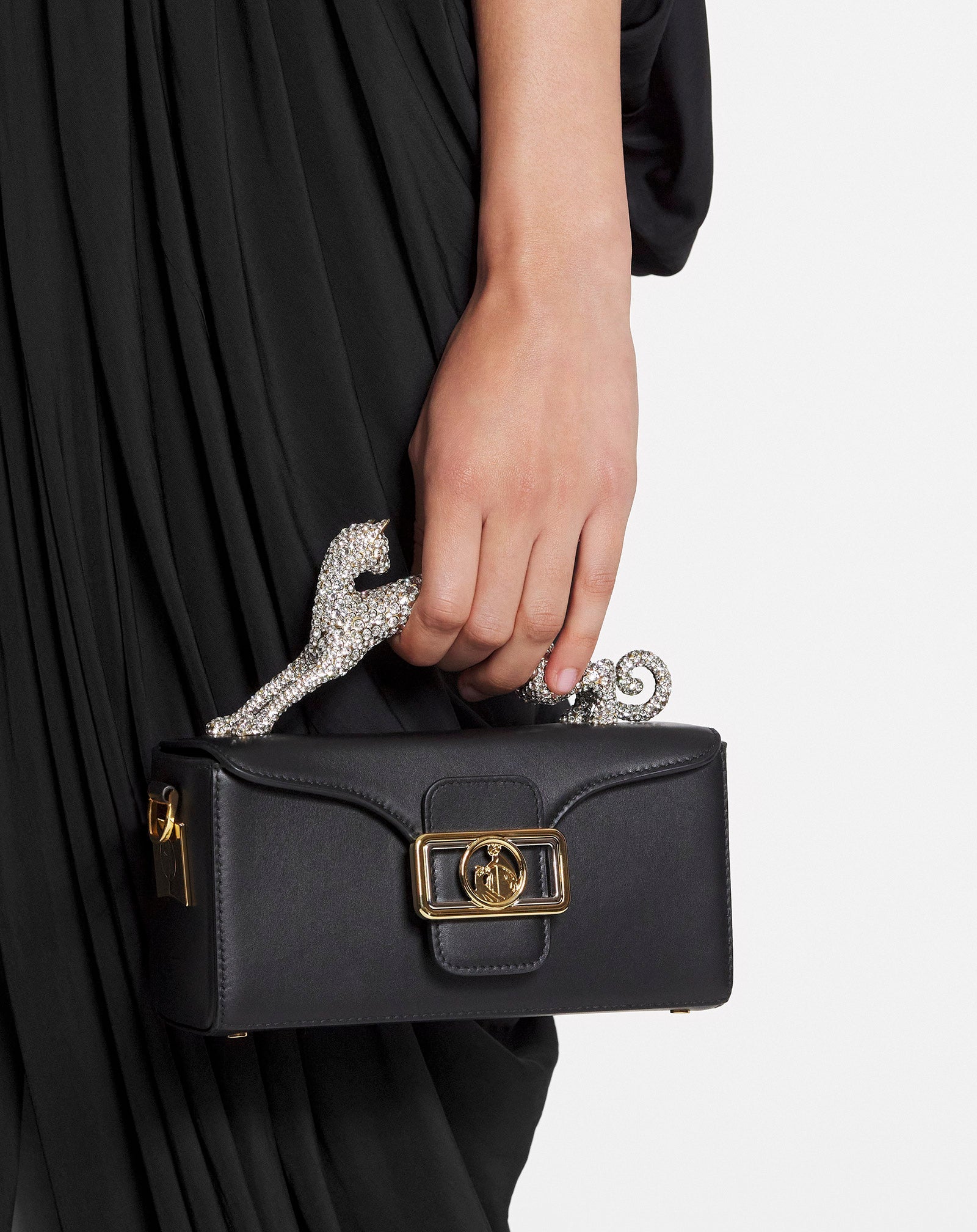 NANO PENCIL CAT BAG IN LEATHER AND RHINESTONE - Image 2