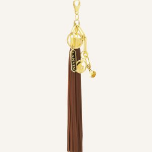 LARGE LEATHER POMPOM BAG CHARM