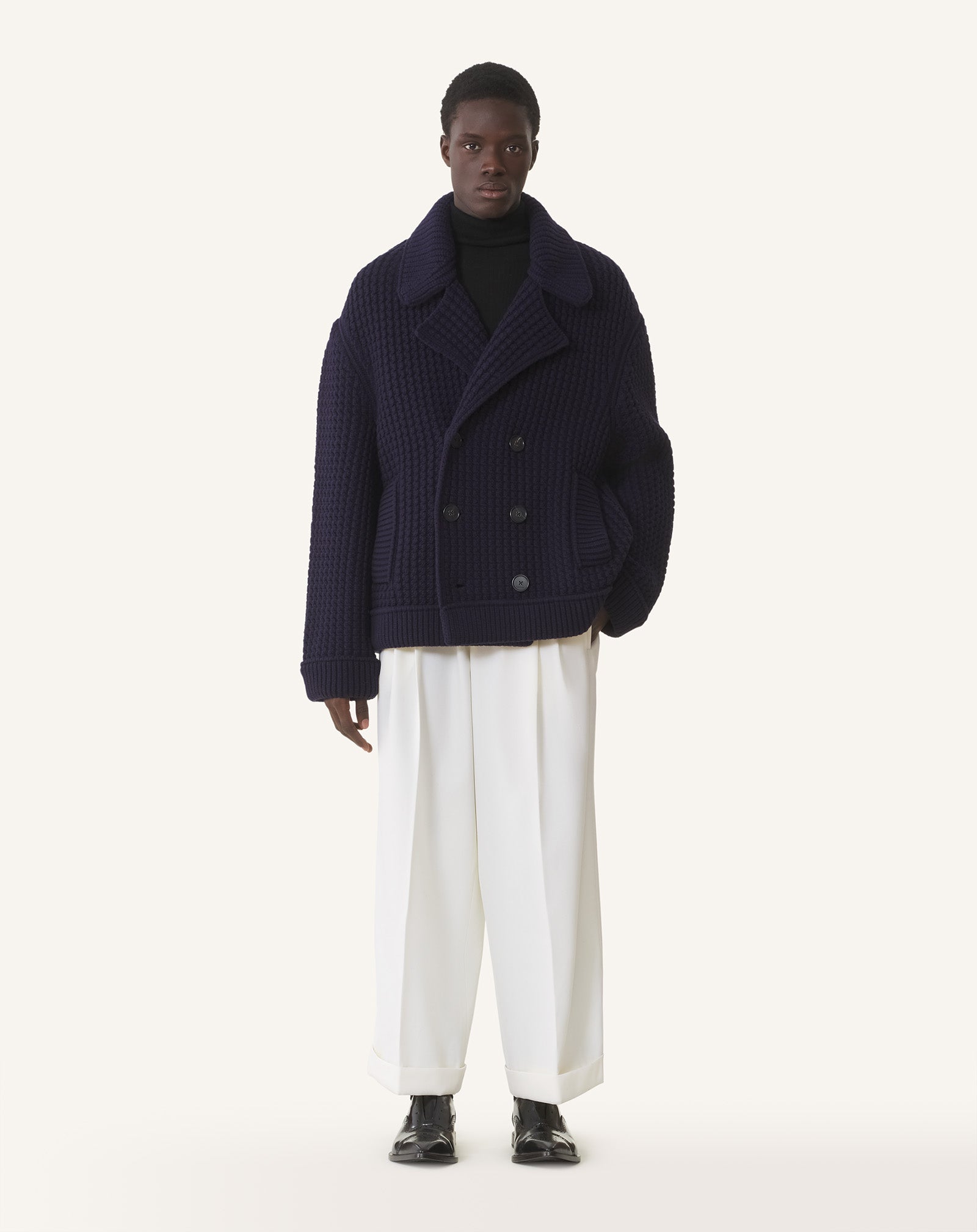 OVERSIZED WOOL PEA COAT - Image 2