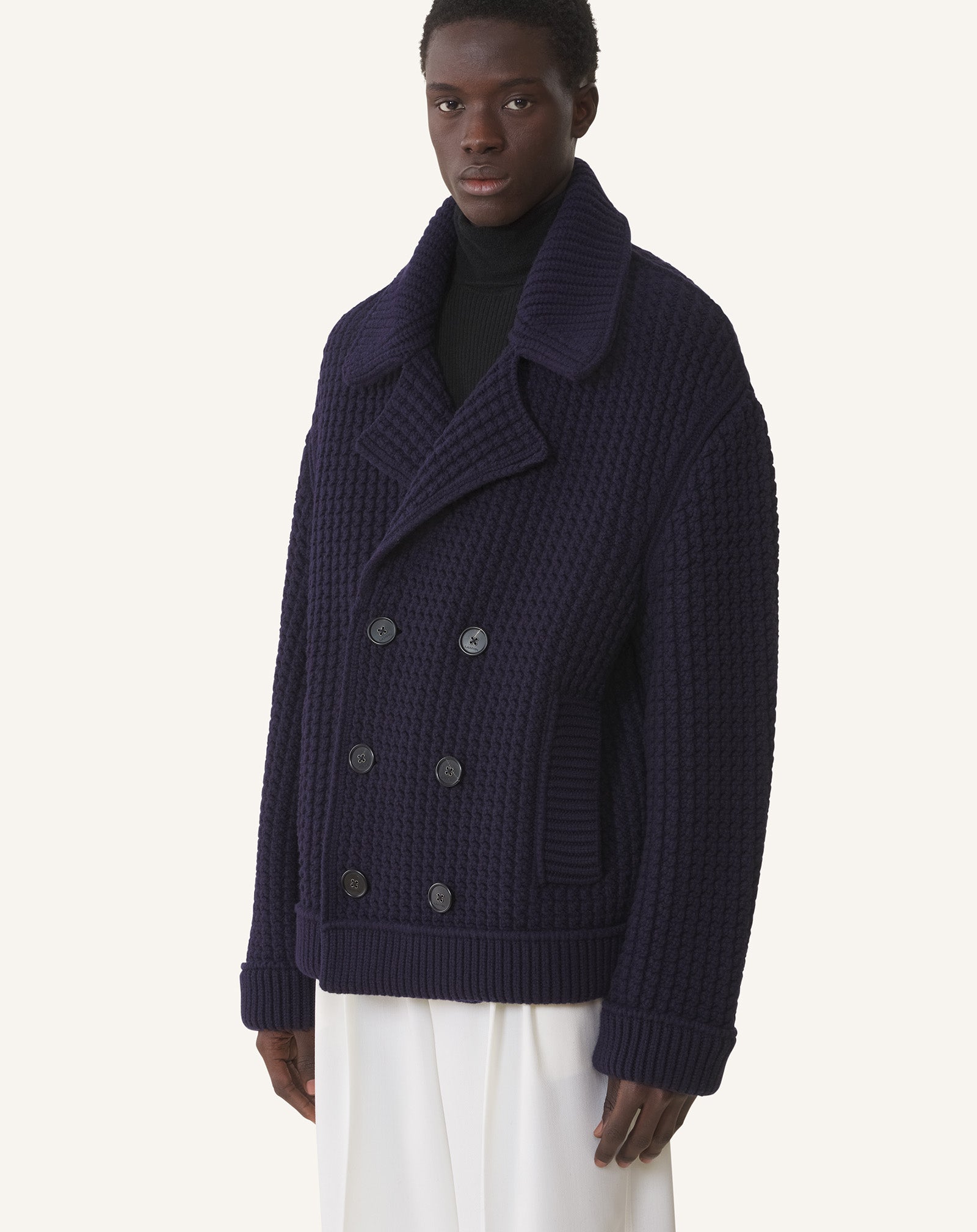 OVERSIZED WOOL PEA COAT - Image 3