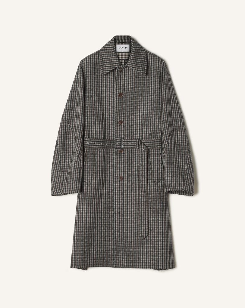 CHECKED WOOL CAR COAT