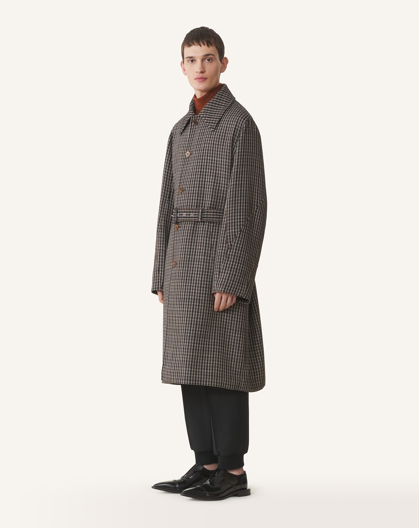 CHECKED WOOL CAR COAT - Image 3