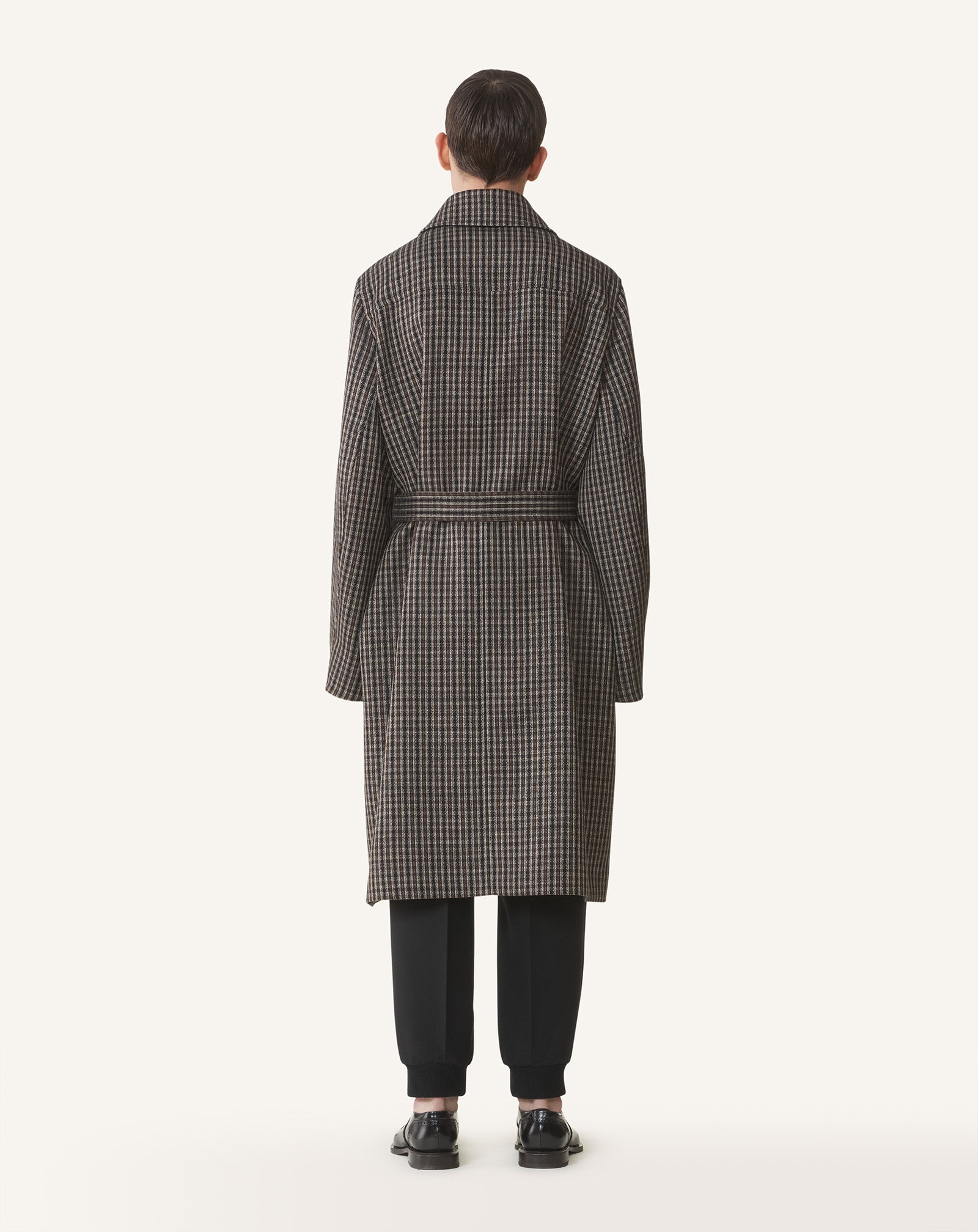 CHECKED WOOL CAR COAT - Image 4