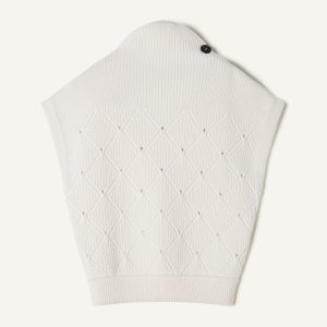 DIAMOND DETAIL SLEEVELESS WOOL SWEATER