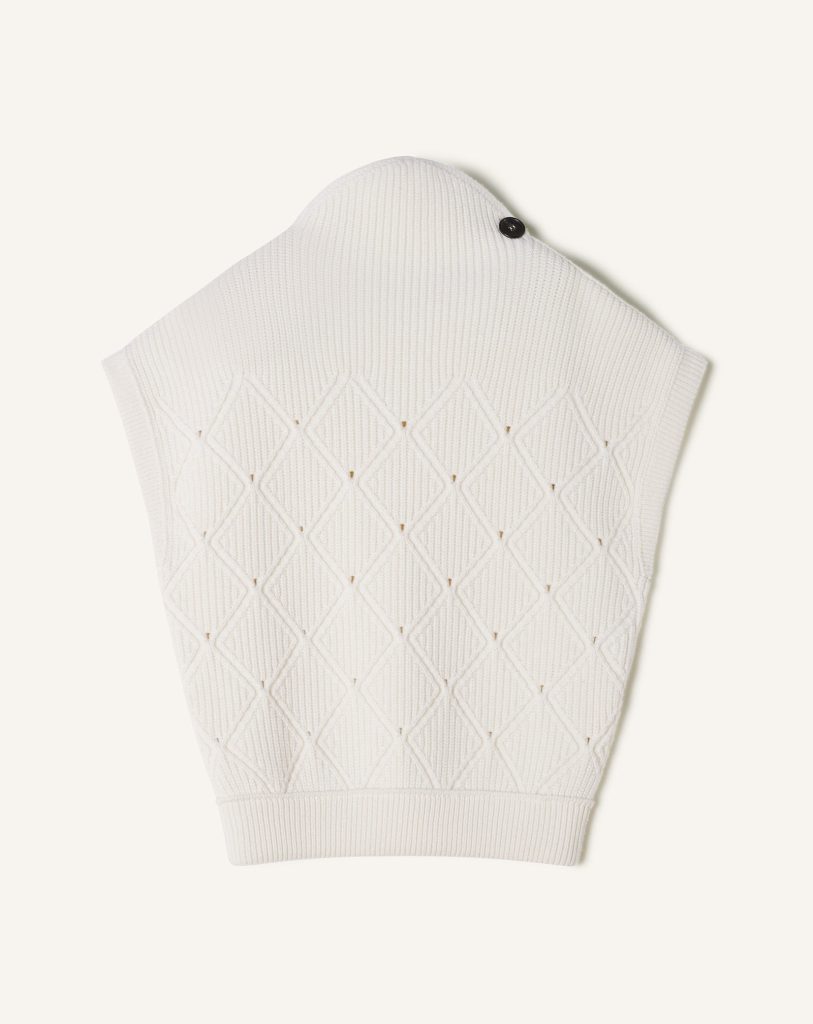 DIAMOND DETAIL SLEEVELESS WOOL SWEATER