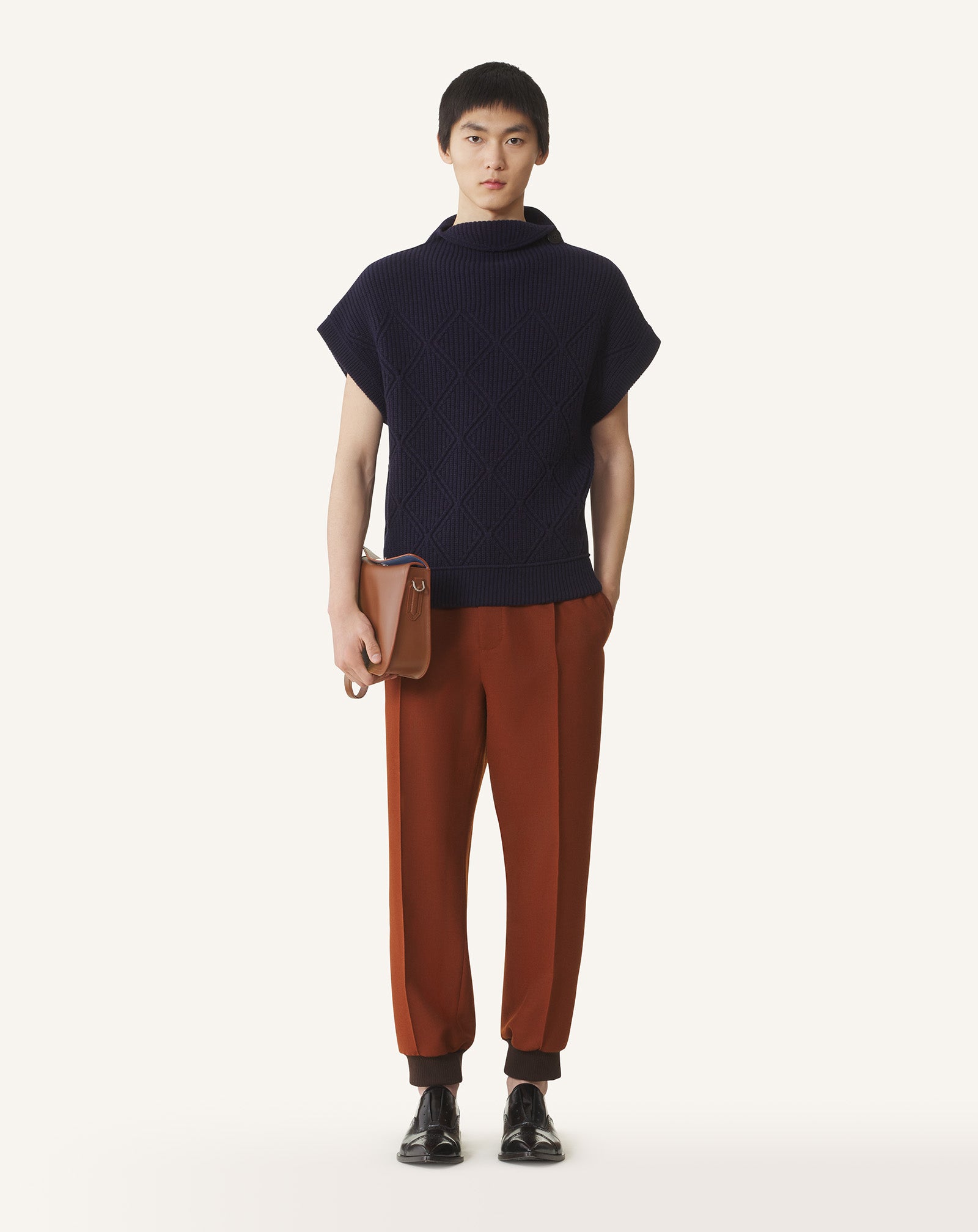 DIAMOND DETAIL SLEEVELESS WOOL SWEATER - Image 2