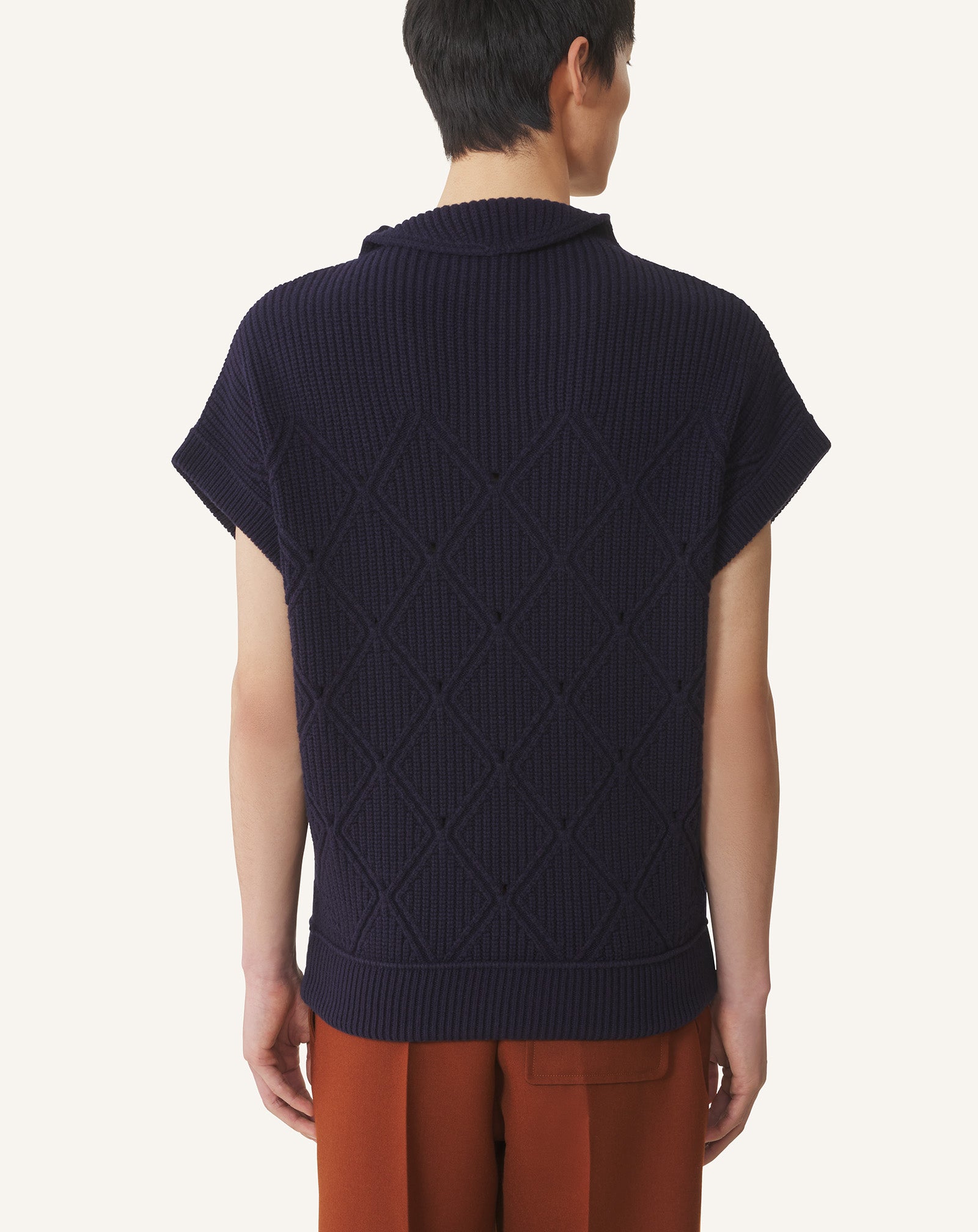 DIAMOND DETAIL SLEEVELESS WOOL SWEATER - Image 4