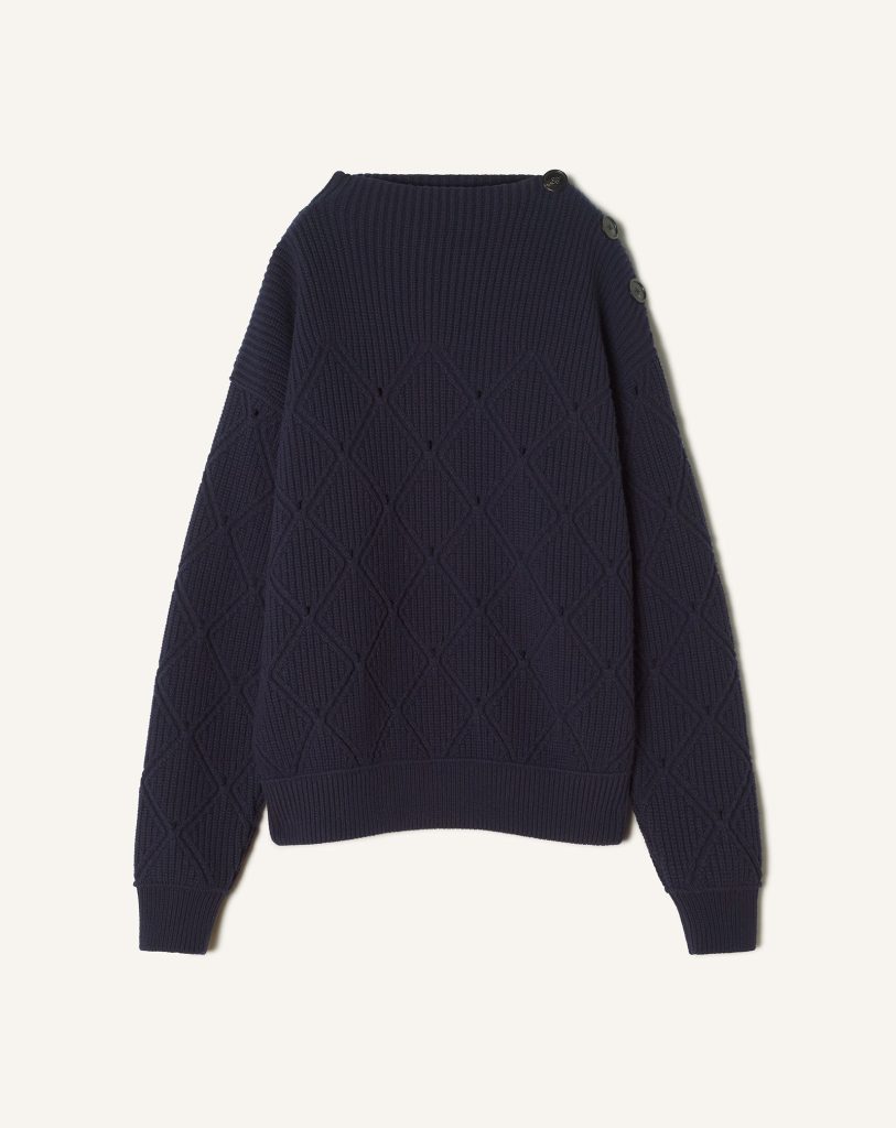WOOL SWEATER WITH DIAMOND DETAIL
