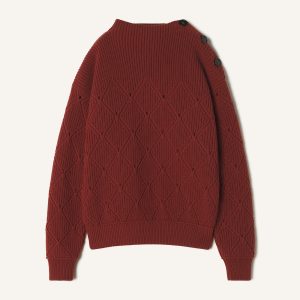 WOOL SWEATER WITH DIAMOND DETAIL