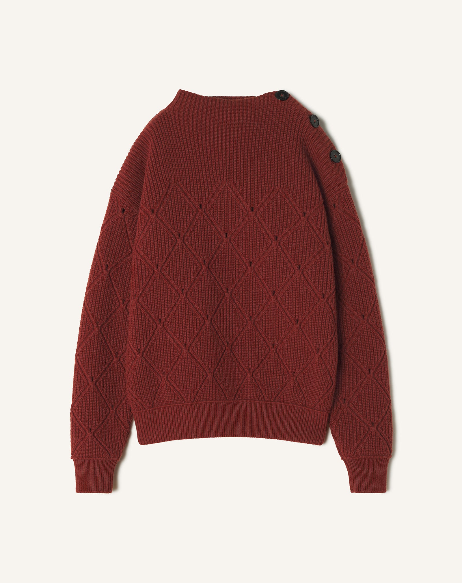 WOOL SWEATER WITH DIAMOND DETAIL