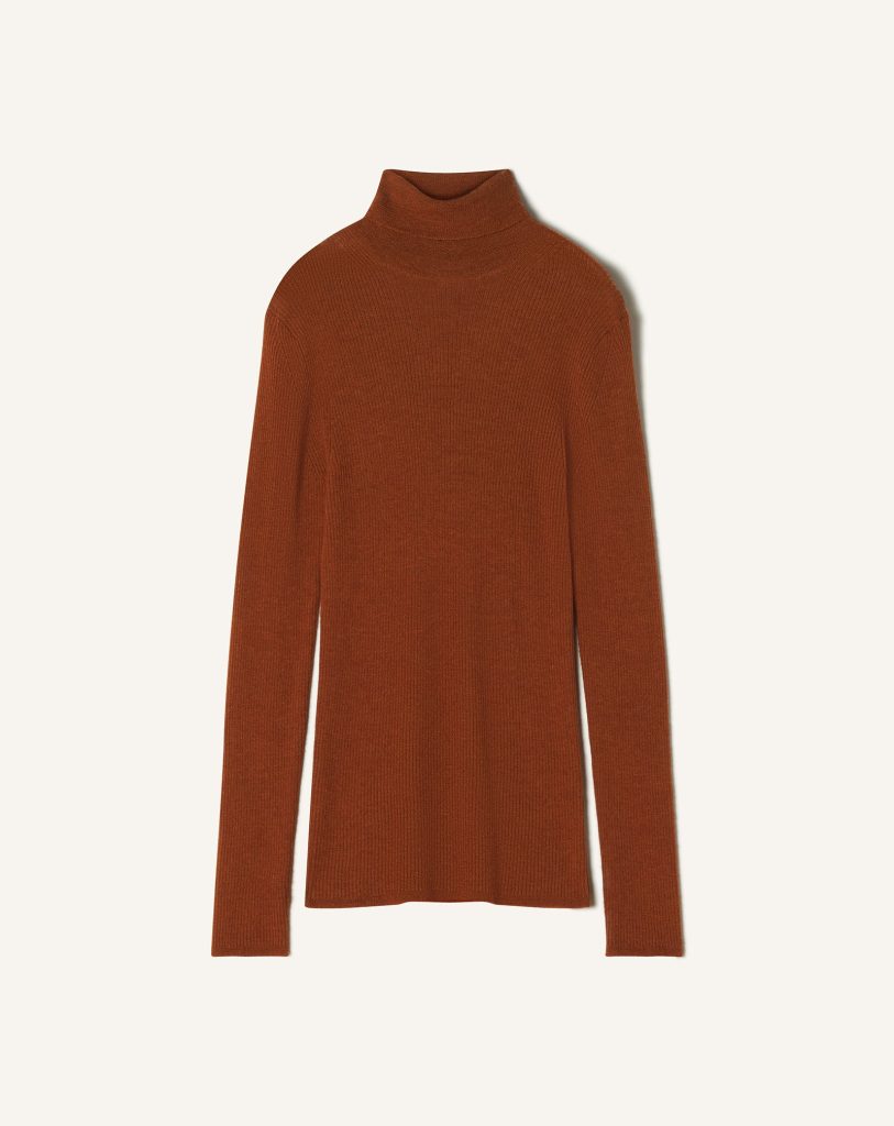 TURTLENECK SWEATER IN MERINO WOOL AND SILK