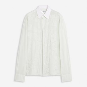 COTTON VOILE SHIRT WITH CUT-OUTS