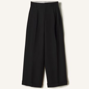 WIDE-LEG FLANNEL PANTS