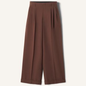 WIDE-LEG FLANNEL PANTS