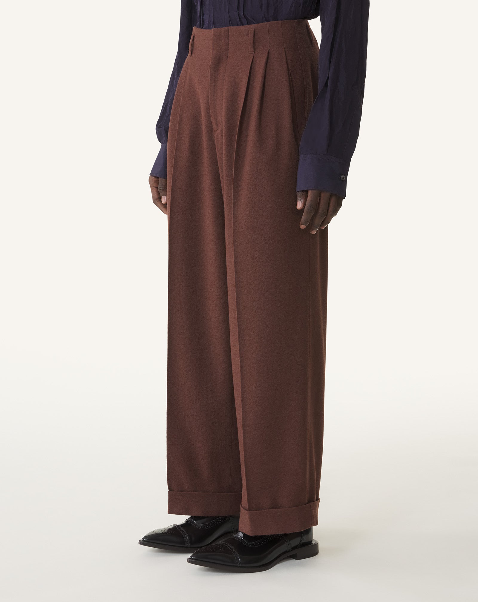 WIDE-LEG FLANNEL PANTS - Image 3