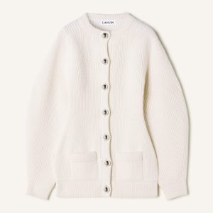 WOOL RIBBED CARDIGAN