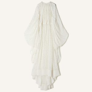 LONG DRESS IN PLUMETIS SILK